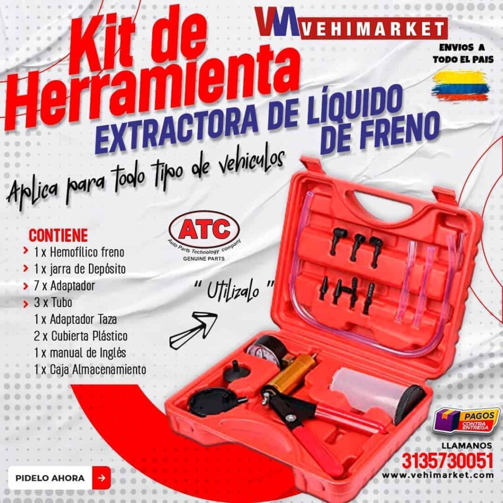 Kit Herramienta Extractora De Líquido De Frenos Atc