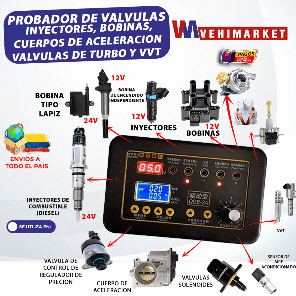 Probador De Válvulas Inyectores Bobinas y Cuerpos De Aceleración
