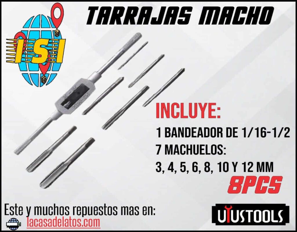 Tarrajas Machos X8 PCS X2428 - Imagen 2