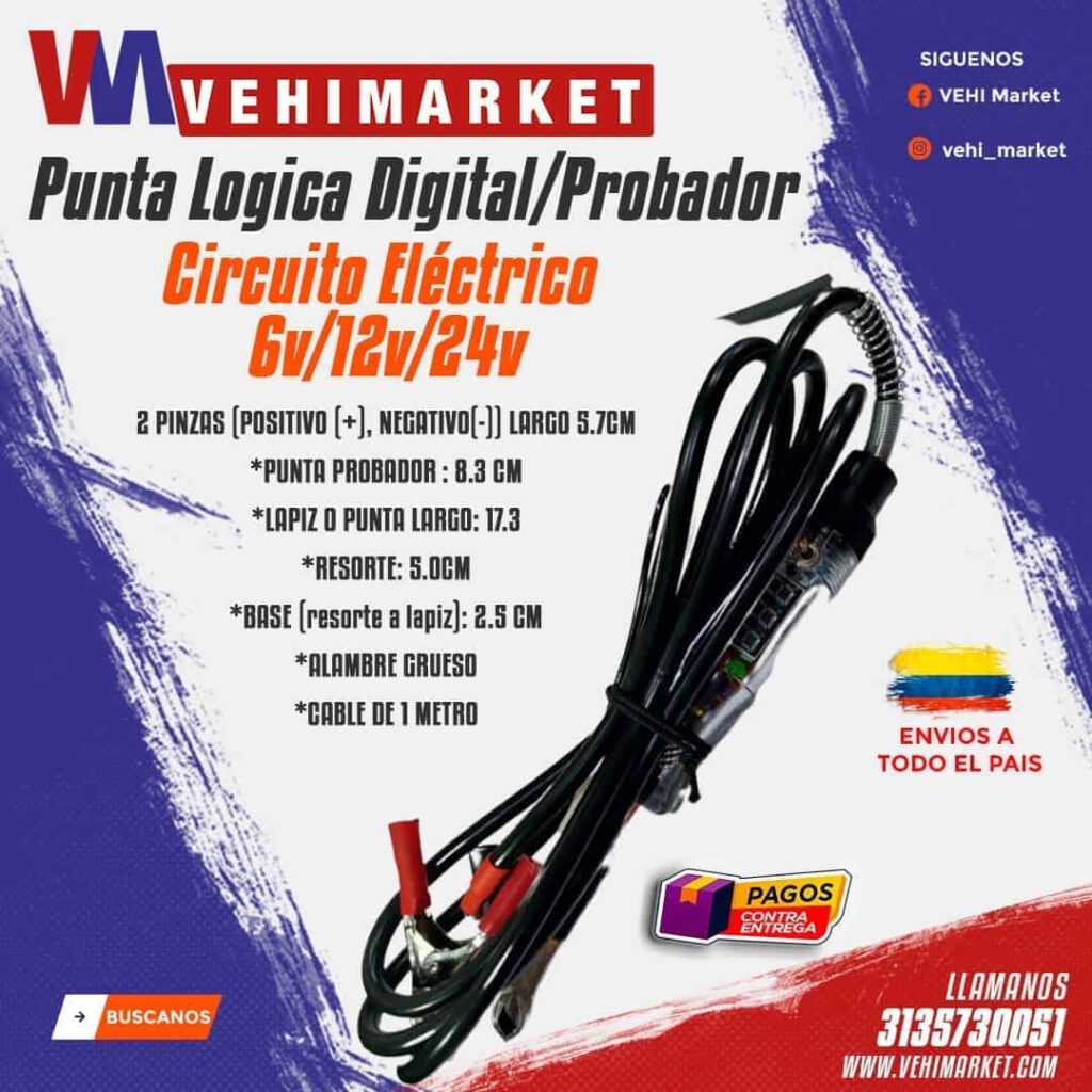Punta Logica Digital/Probador Circuito Eléctrico 6v/12v/24v