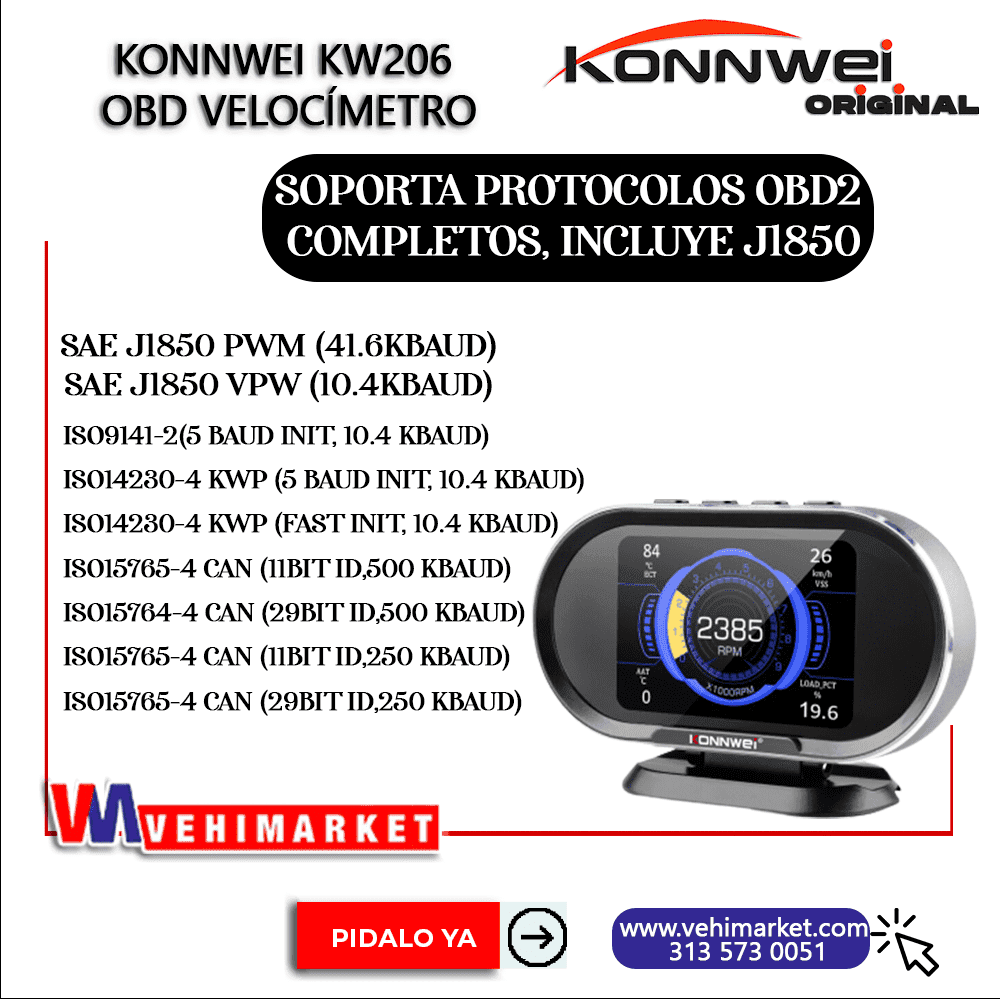 Konnwei KW206 OBD Velocímetro - Imagen 3