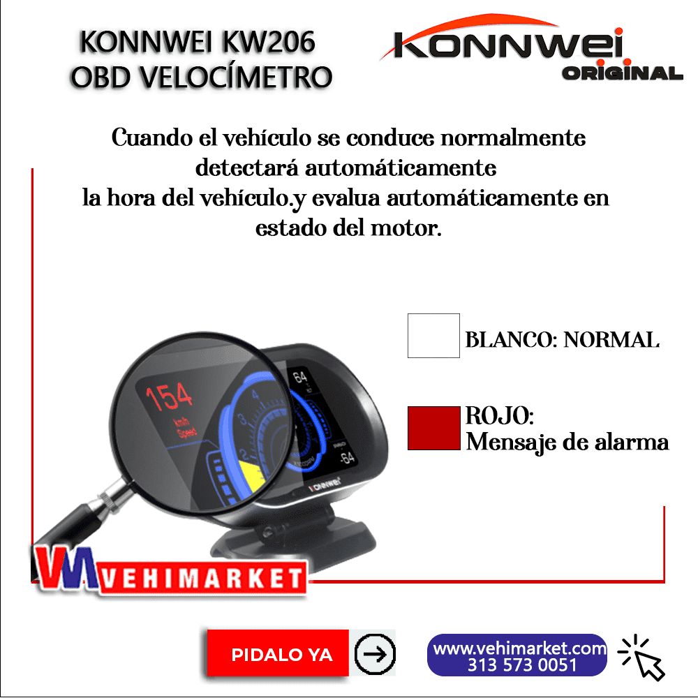 Konnwei KW206 OBD Velocímetro - Imagen 2