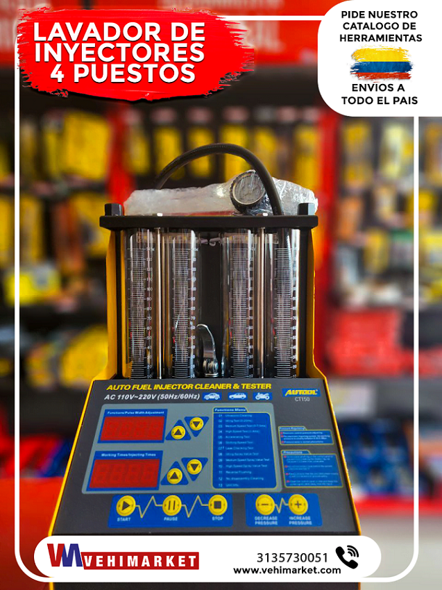 Lavador de inyectores 4 Puestos Autool