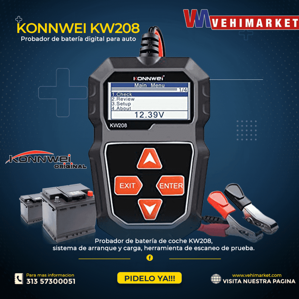 Escaner Comprobador de Bateria de Arranque Konnwei KW208