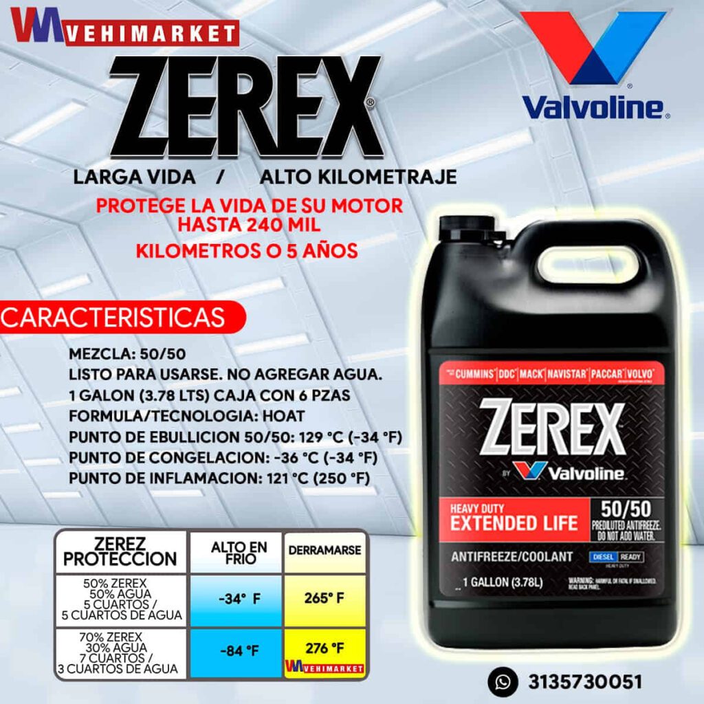 Zerex – Refrigerante para Alto Kilometraje Diesel