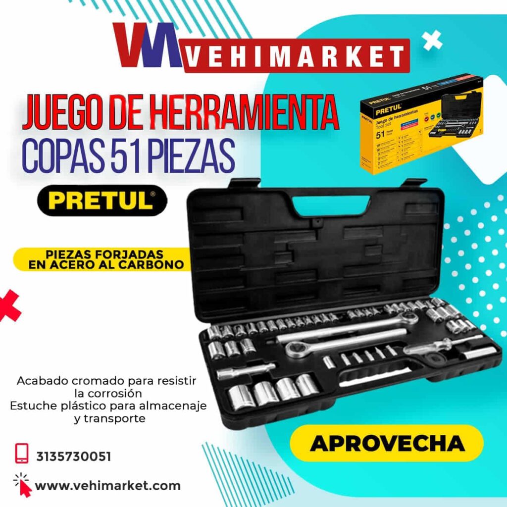 Juego De Herramienta Copas 51 Piezas - Pretul