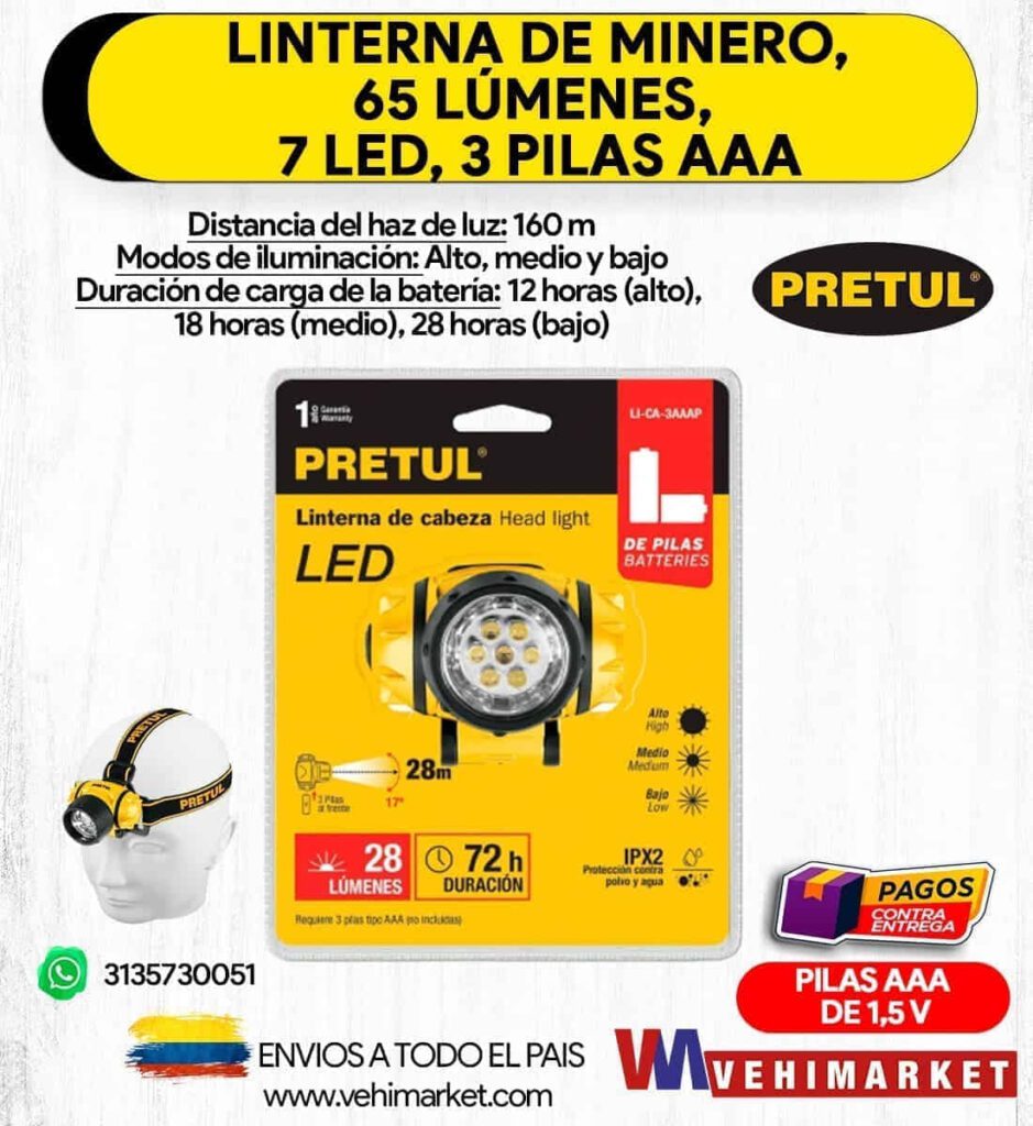 Linterna Minero 7 Led Petrul