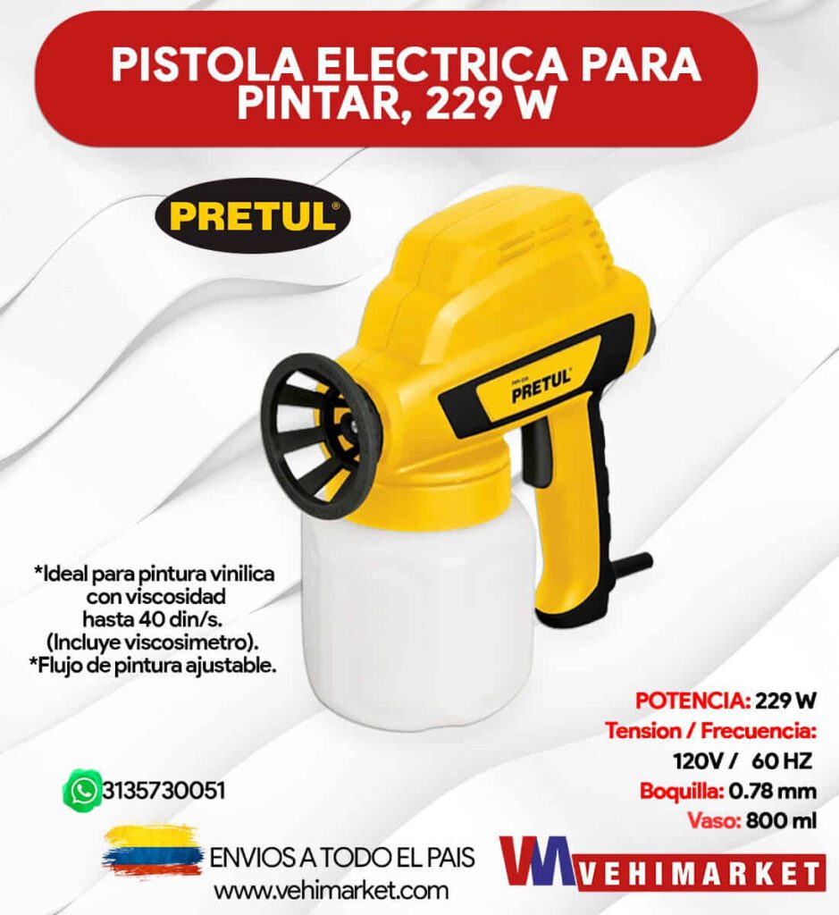 Pistola Electrica Para Pintar 229 W Pretul