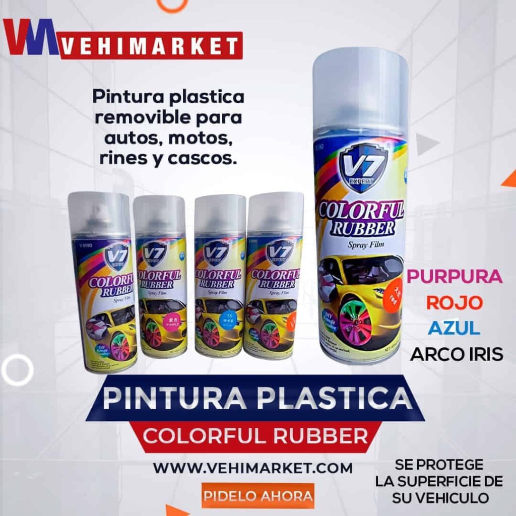Pintura Plastica Removible Autos Colorful Rubber 4 Colores