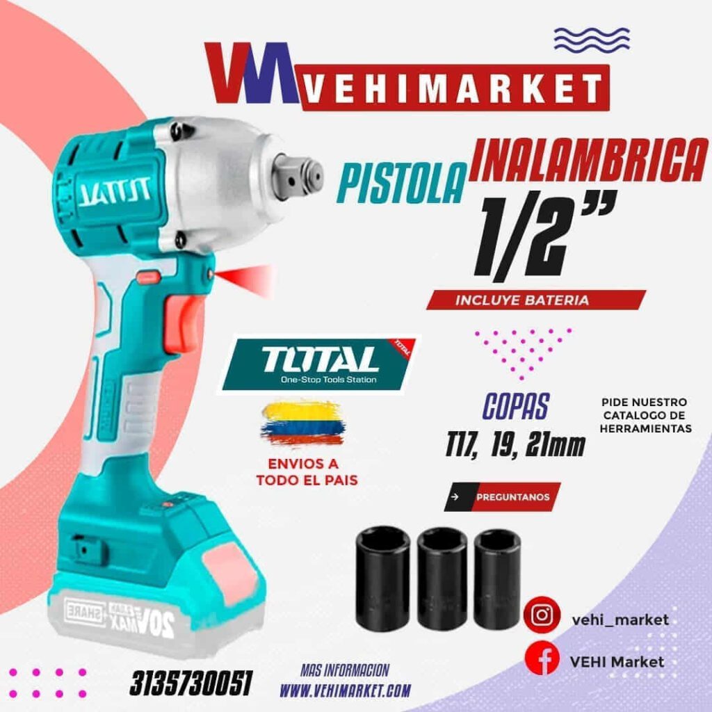 Pistola de Impacto Inalambrica 1/2" -Total