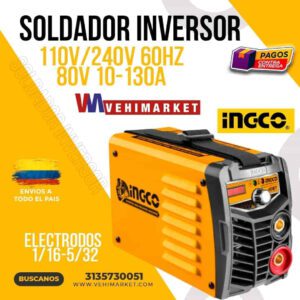 Soldador Inversor 110V/240V 60HZ 80V Ingco