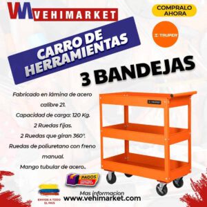 Carro de Herramientas 3 Bandejas Truper