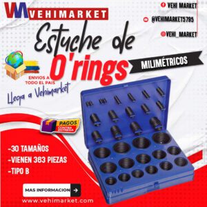 Estuche de Orings Milimetrada Caja Azul 363 piezas