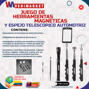Juego de Herramientas Magnéticas y Espejo Telescopio Automotriz