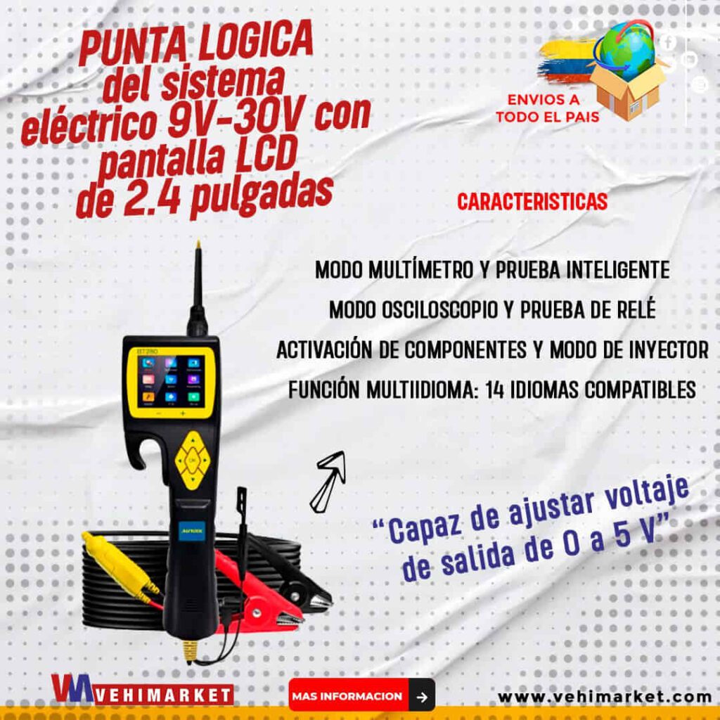 Punta Logica de 9v - 30v con pantalla LCD 2.4"