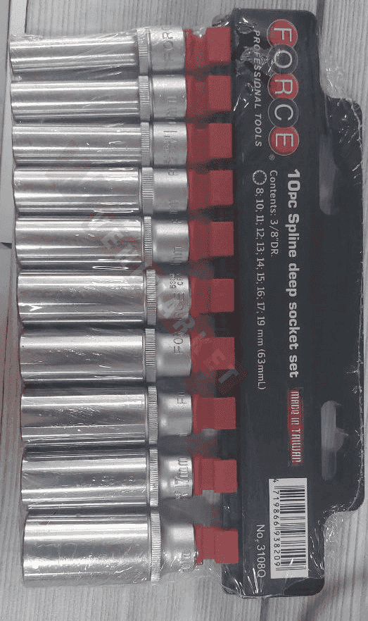 Juego 10 Copas Largos Especial 3/8" 8-9MM - Force