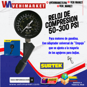 Reloj o Verificador de Compresion 50-300PSI