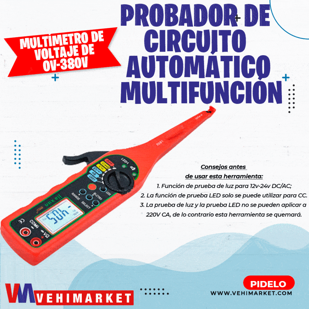 Probador de Circuito Automotico voltaje de 0V-380V