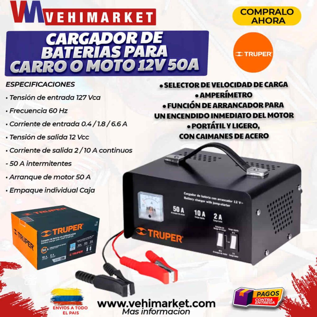 Cargador de 50a para Baterias de 12V Truper