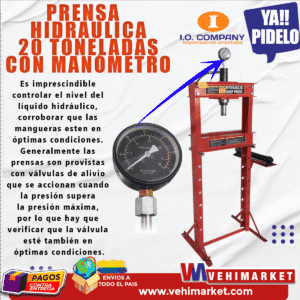 Prensa Hidráulica 20 Toneladas con Manómetro