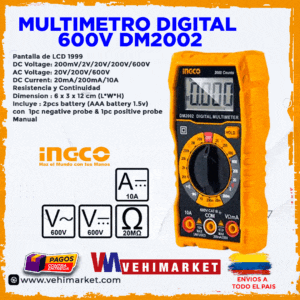 Multimetro Digital 600V DM2002 Ingco