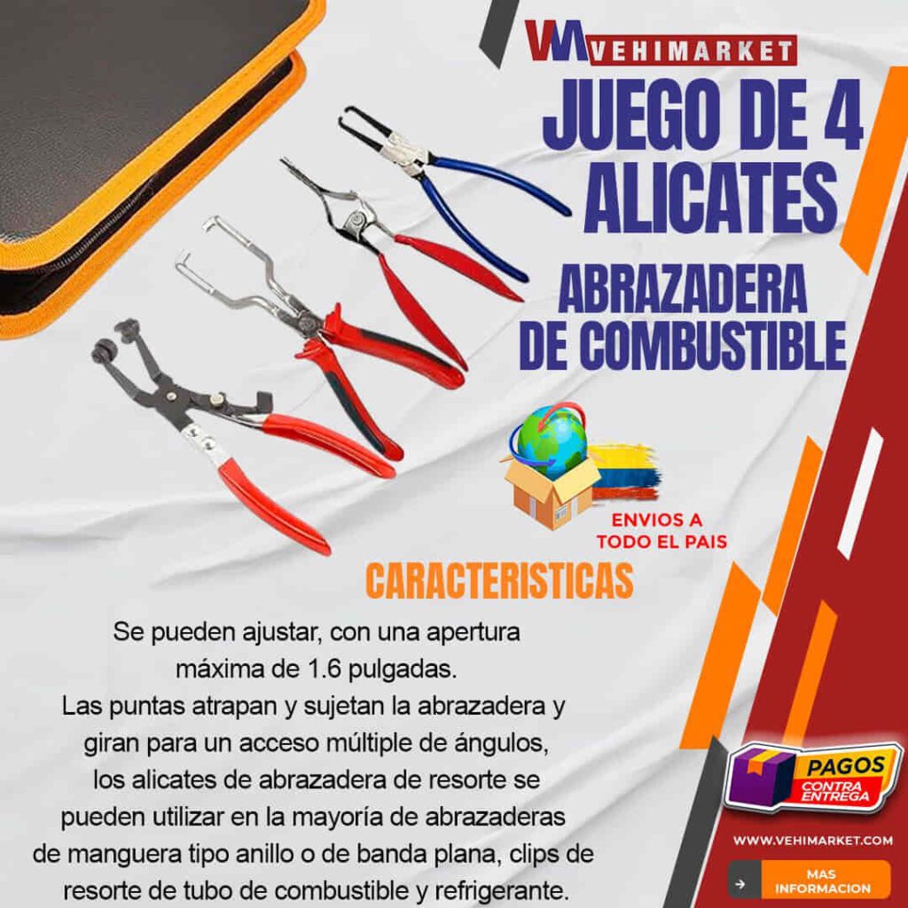 Juego de 4 Alicates de Abrazadera de Combustible