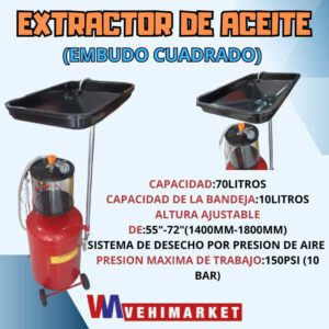 EXTRACTOR DE ACEITE 90LITROS (EMBUDO CUADRADO)