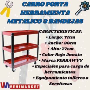 CAJA PORTA HERRAMIENTA METALICO 3 BANDEJAS
