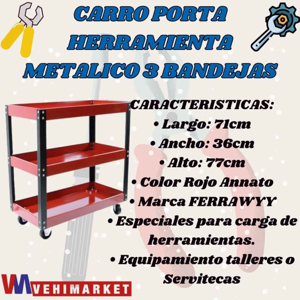 CAJA PORTA HERRAMIENTA METALICO 3 BANDEJAS