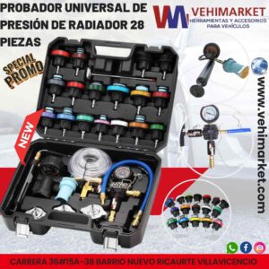 PROBADOR UNIVERSAL DE PRESIÓN RADIADOR 28 PIEZAS