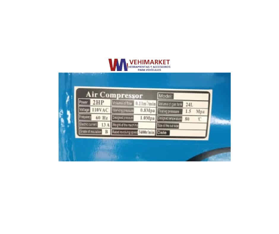 COMPRESOR DE AIRE HORIZONTAL 2HP X 24L-IO COMPANY-9159B