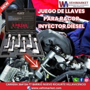 JUEGO LLAVES RACOR INYECTOR DIESEL DE 1/2 6 PIEZAS 12 PUNTOS