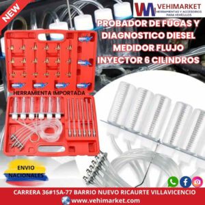 PROBADOR DE FUGAS Y DIAGNOSTICO DIESEL MEDIDOR FLUJO INYECTOR 6 CILINDROS