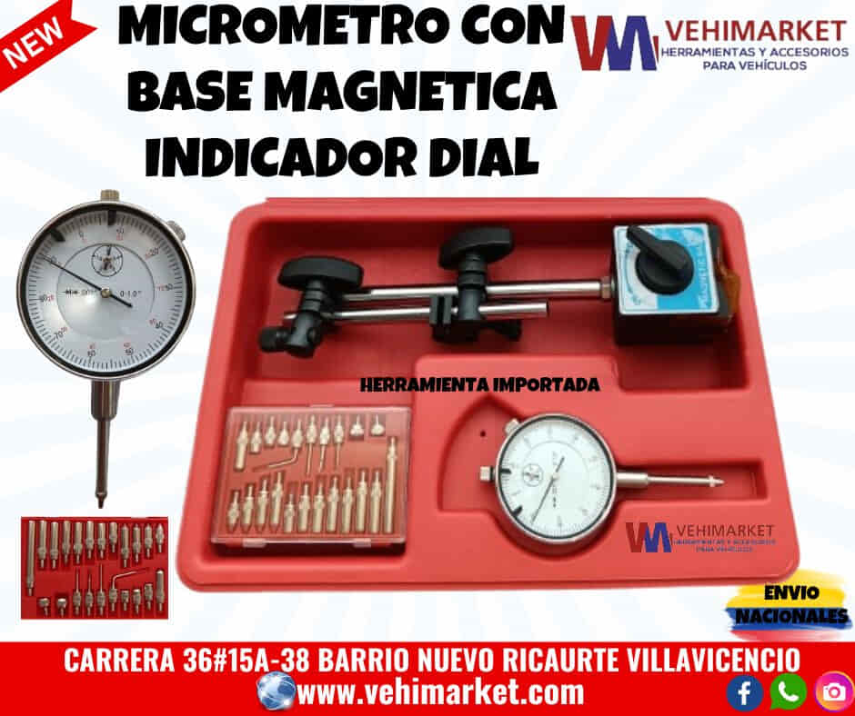 MICROMETRO CON BASE MAGNETICA MEDIDOR DIAL