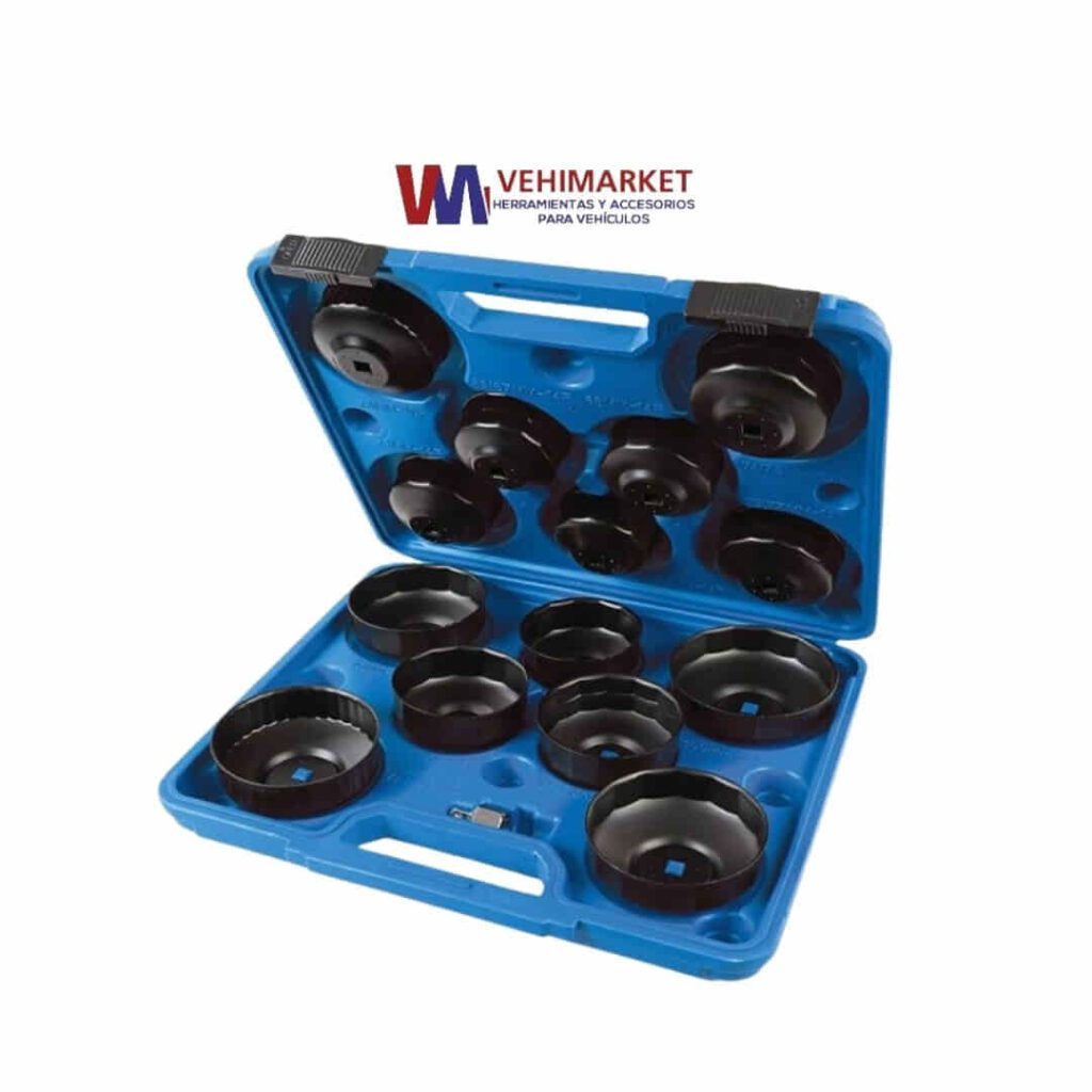 JUEGO 14 LLAVES TIPO COPA PARA EXTRAER FILTRO DE ACEITE-IH-F6003