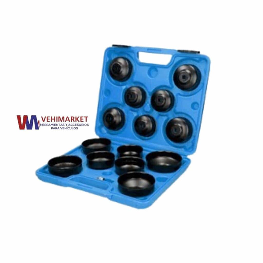 JUEGO 14 LLAVES TIPO COPA PARA EXTRAER FILTRO DE ACEITE-IH-F6003