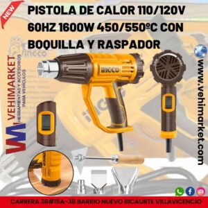 PISTOLA DE CALOR 110/120V 60HZ 1600W 450/550ºC