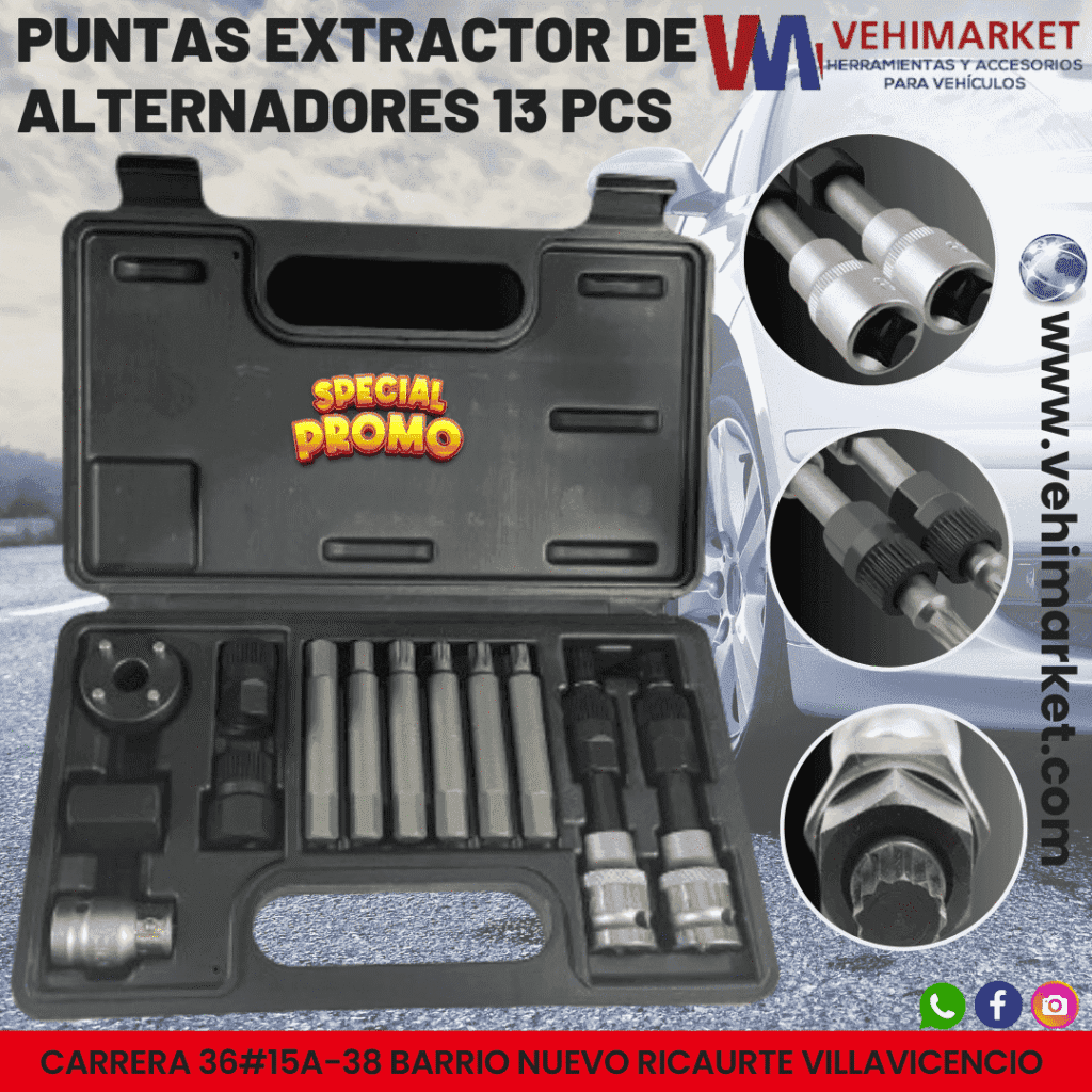 PUNTAS EXTRACTOR DE ALTERNADORES 13 PCS TW UYU - PUN013
