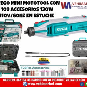 JUEGO MINI MOTOTOOL CON 109 ACCESORIOS 130W 110V/60HZ EN ESTUCHE