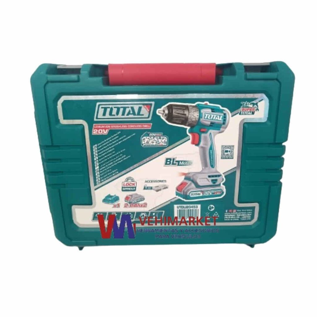 TALADRO INALAMBRICO 3/8" 20V C/2 BAT LITIO-ION 2AH+CARGADOR+47 ACCESORIOS