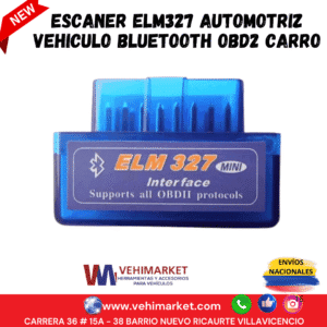 ESCANER ELM327 AUTOMOTRIZ VEHICULO BLUETOOTH OBD2 CARRO