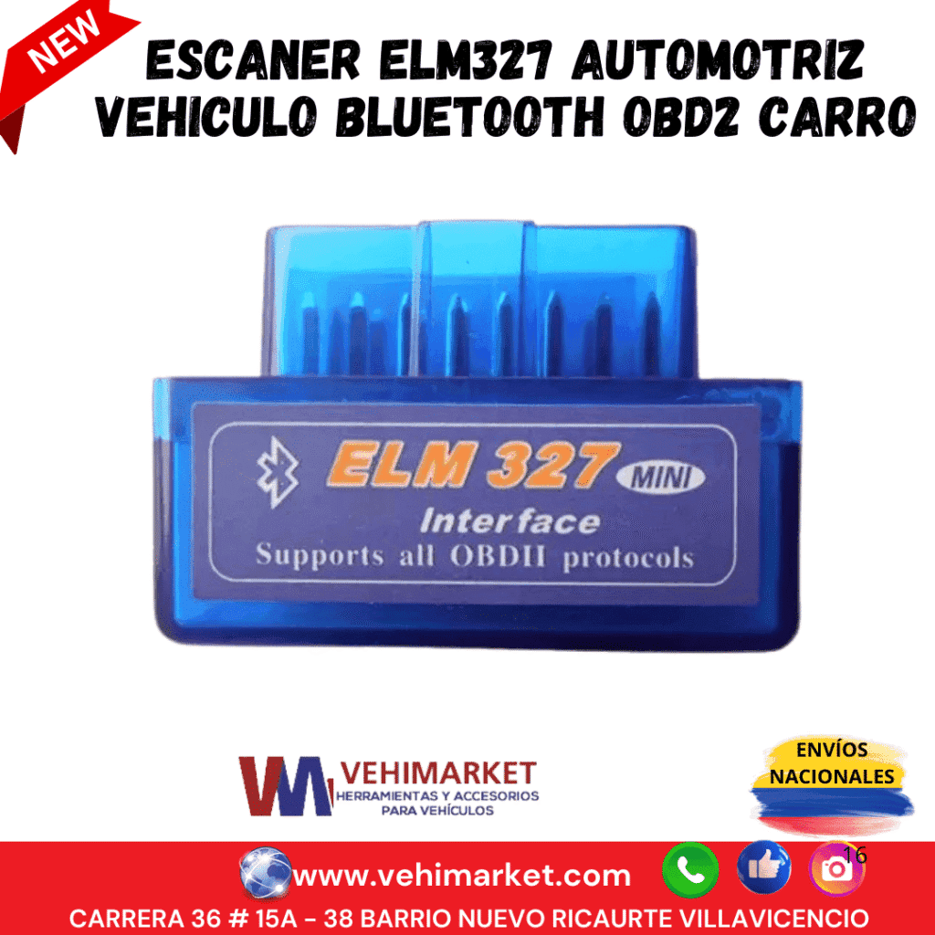 ESCANER ELM327 AUTOMOTRIZ VEHICULO BLUETOOTH OBD2 CARRO