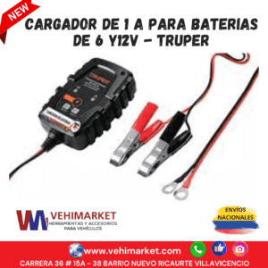 CARGADOR DE 1 A PARA BATERIAS DE 6 Y12V - TRUPER