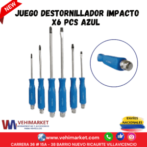 JUEGO DESTORNILLADOR IMPACTO X6 PCS AZUL