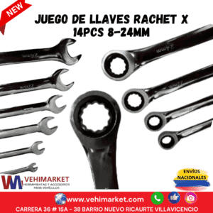 JUEGO DE LLAVES RACHET X 14PCS 8-24MM