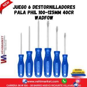 JUEGO 6 DESTORNILLADORES PALA PHIL 100-125MM 40CR WADFOW
