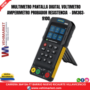 MULTIMETRO PANTALLA DIGITAL VOLTIMETRO AMPERIMETRO PROBADOR RESISTENCIA - DM303-9100
