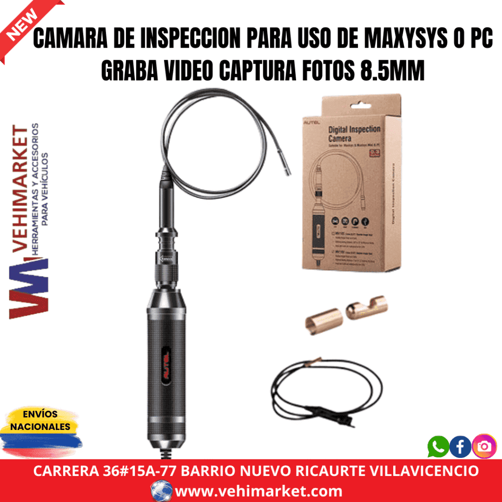 CAMARA DE INSPECCION PARA USO DE MAXYSYS O PC GRABA VIDEO CAPTURA FOTOS 8.5MM