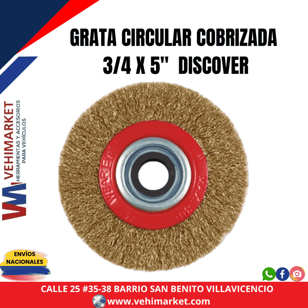 GRATA CIRCULAR COBRIZADA 3/4 X 5" DISCOVER