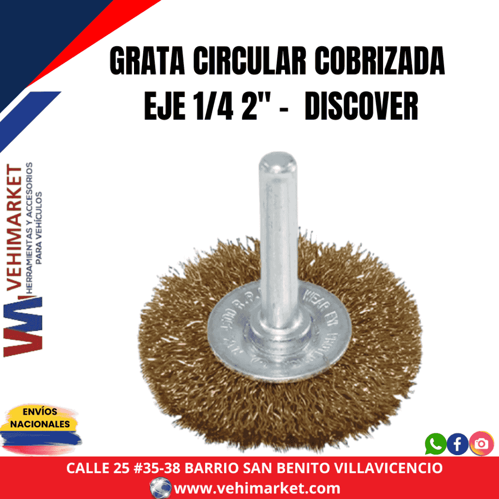 GRATA CIRCULAR COBRIZADA EJE 1/4 2" DISCOVER